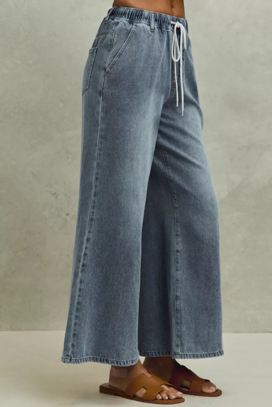 SO ME Mid Rise Elastic Waist Flare Denim Jeans - Image 2