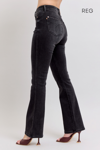 Judy Blue High Waist Tummy Control Black Bootcut Denim Jeans 88787 – Sleekdenim.com.