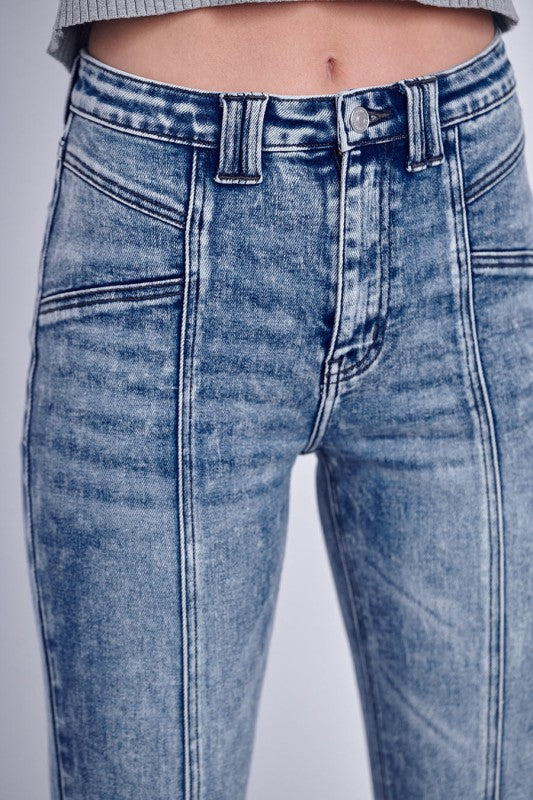 AT1026FLM High Rise Stretch Flare Jeans - Sleekdenim.com