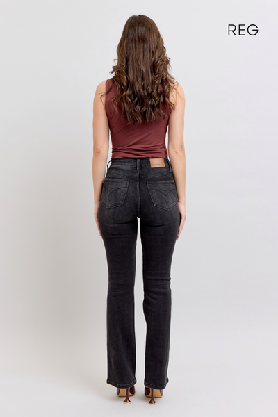 Judy Blue High Waist Tummy Control Black Bootcut Denim Jeans 88787 – Sleekdenim.com.