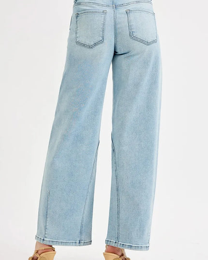 RISEN Full Size Mid Rise Fit Barrel Jeans Plus Size - Sleekdenim.com
