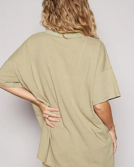 POL V-Neck Half Sleeve T-Shirt - Sleekdenim.com