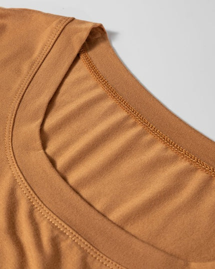 Solid Scoop Neck Long Sleeve Top - Sleekdenim.com