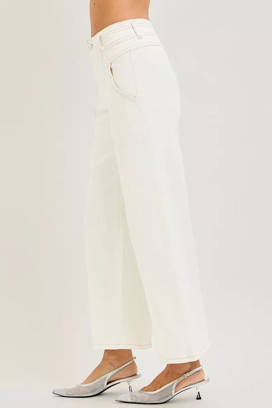 RISEN High Rise Ankle Length Wide Leg Pants PWA21292