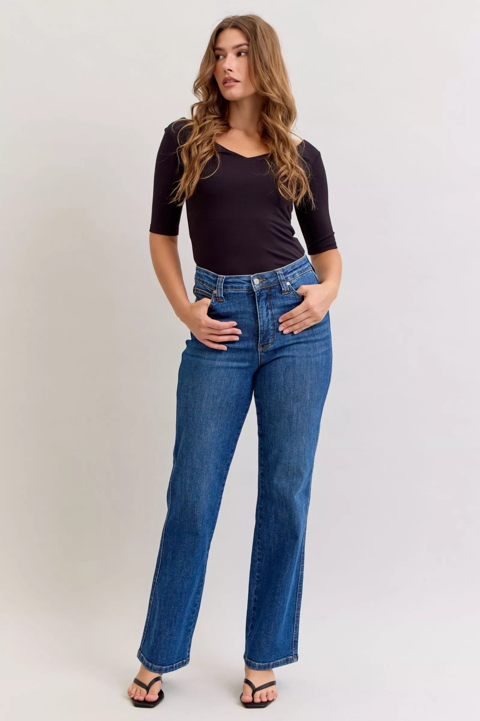 Judy Blue High Waist Tummy Control Straight Jeans - Sleekdenim.com
