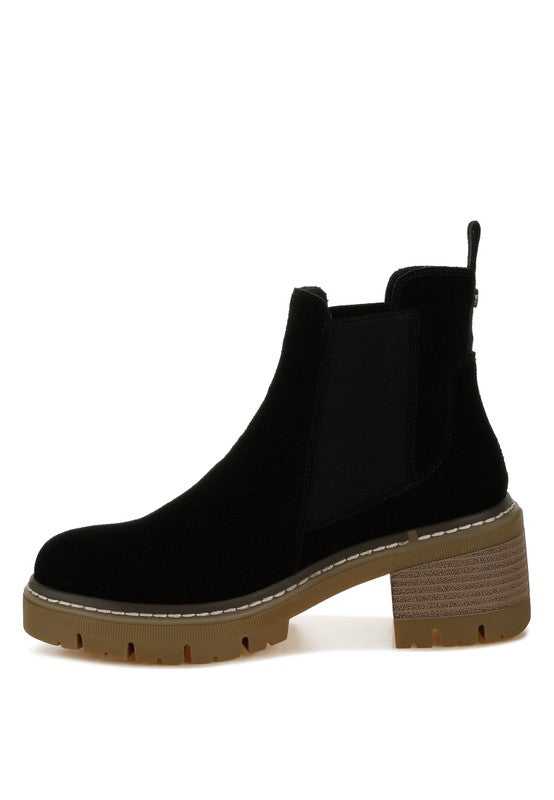 Vostok Suede Chunky Chelsea Boots - Sleekdenim.com
