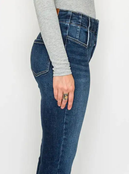 Artemis Vintage Women's High Rise Flare Jeans - Tummy Control - Sleekdenim.com