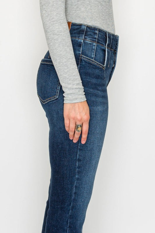 Women's High Rise Flare Jeans - Tummy Control - Sleekdenim.com