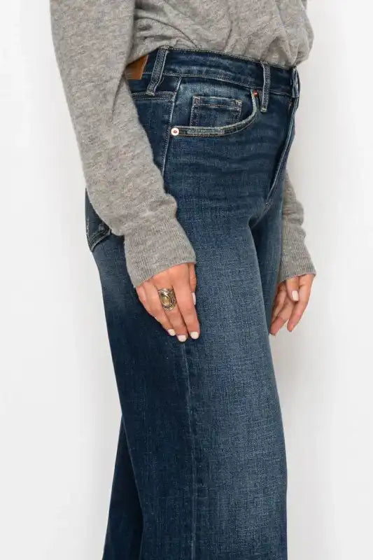 HYBRID STRETCH RIPPED RELAXED FLARE JEANS - Sleekdenim.com