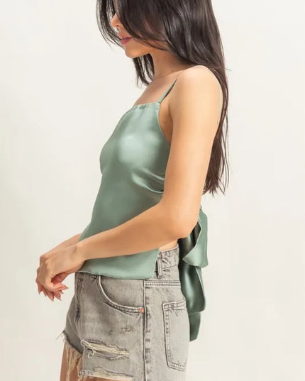 HYFVE Satin Back Tie Detail Cami - Sleekdenim.com