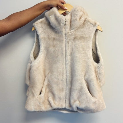 Real Feel Faux Mink Fur Hooded Vest - Sleekdenim.com