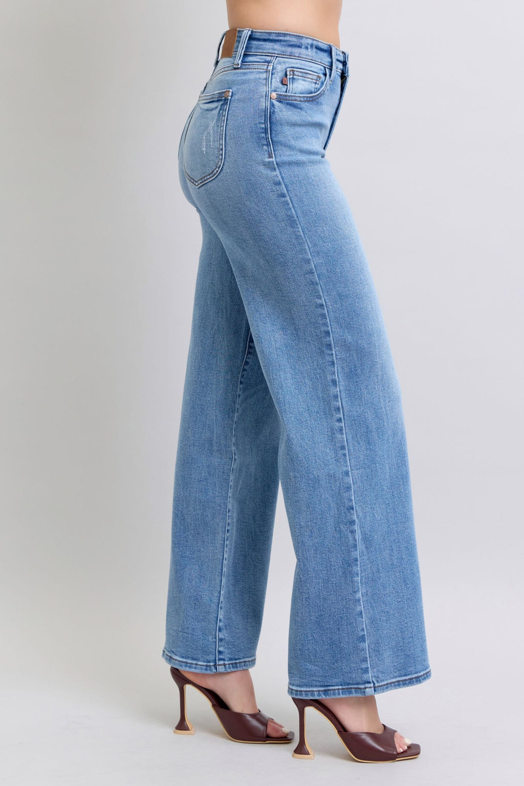 Judy Blue Full Size Wide Leg Jeans with Pockets | Sleekdenim.com