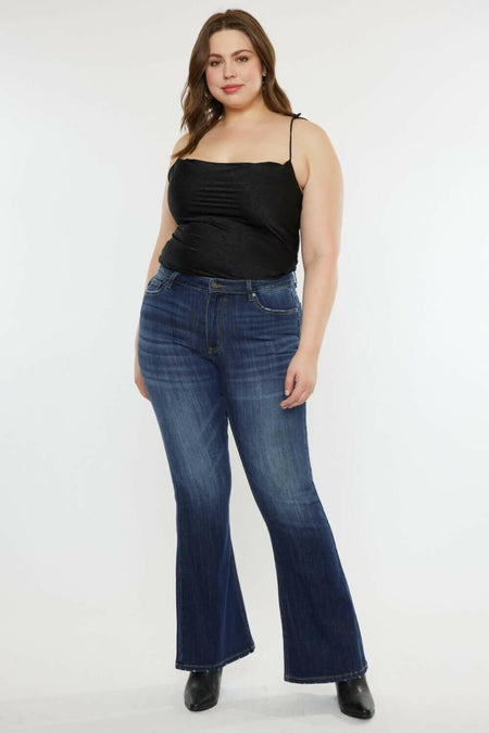 Kancan Full Size Mid Rise Slim Flare Jeans.