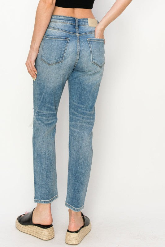 AT1047MML High Rise Stretch Mom Jeans - Sleekdenim.com