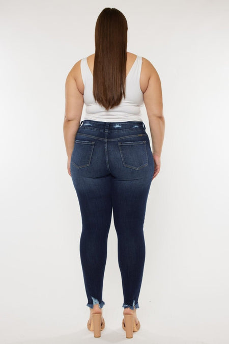 Kancan Full Size Cat's Whiskers Raw Hem High Waist Jeans | Sleekdenim.com