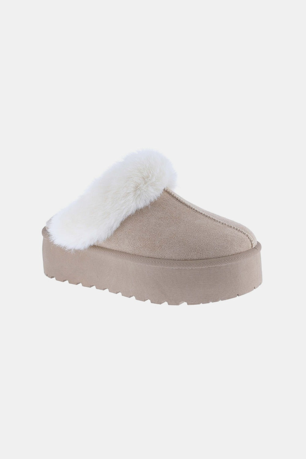 Weeboo Thick Bottom Fur Trim Snow Slippers | Sleekdenim.com