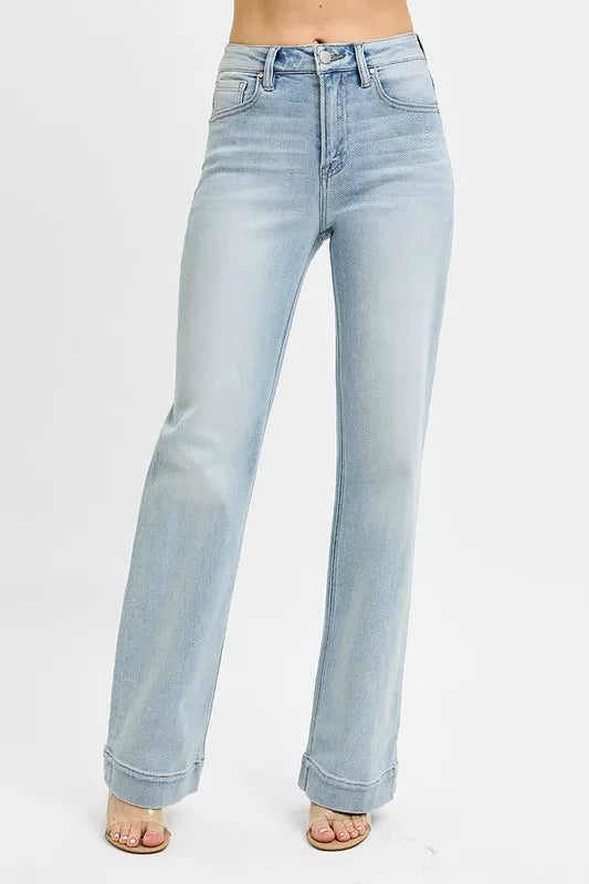 RISEN Full Size Run High Rise Straight Jeans - Sleekdenim.com