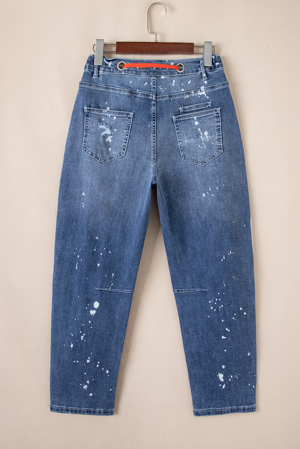 Ashleigh Blue Ripped Splattering Paint Cropped Straight Jeans - Sleekdenim.com