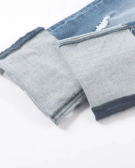 High Waist Distressed Straight Leg Jeans - Sleekdenim.com