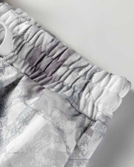 Abstract Camo Pullover & Drawstring Shorts Set - Sleekdenim.com