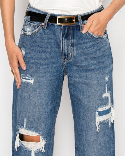 AT2094STM - *Hybrid* High Rise Straight Leg Jeans - Sleekdenim.com
