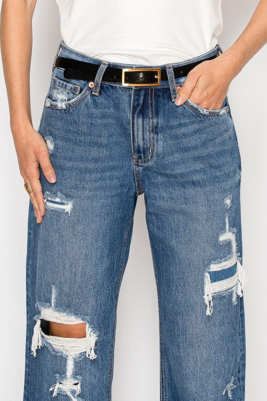 AT2094STM - *Hybrid* High Rise Straight Leg Jeans - Sleekdenim.com
