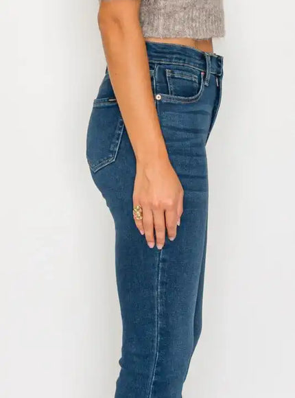 AT20004D - TUMMY CONTROL HIGH RISE BOOTCUT JEANS * - Sleekdenim.com