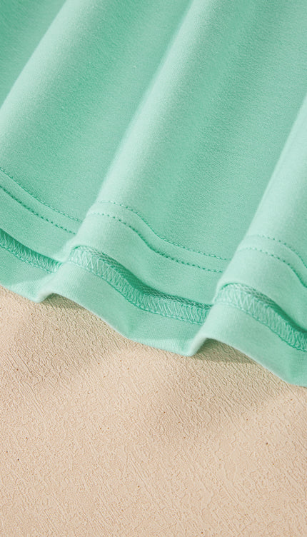 Bonbon Solid Color V Neck Tee Drawstring Pant Set - Sleekdenim.com