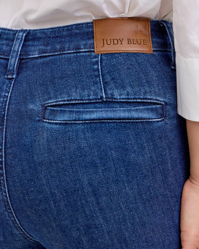 Judy Blue High Waist Flare Jeans with Front Patch Pockets - Sleekdenim.com