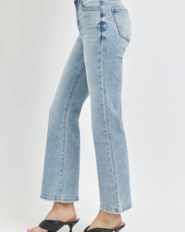 RISEN Full Size High Rise Ankle Flare Jeans - Sleekdenim.com