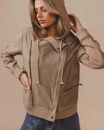 BiBi Textured Woven Rider Jacket - Sleekdenim.com