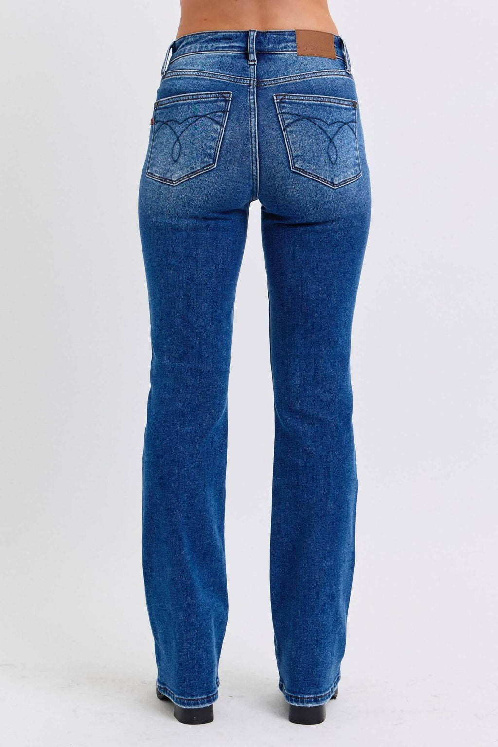 Judy Blue Full Size Mid-Rise Bootcut Jeans with Pockets | Sleek Denim Boutique | Sleekdenim.com