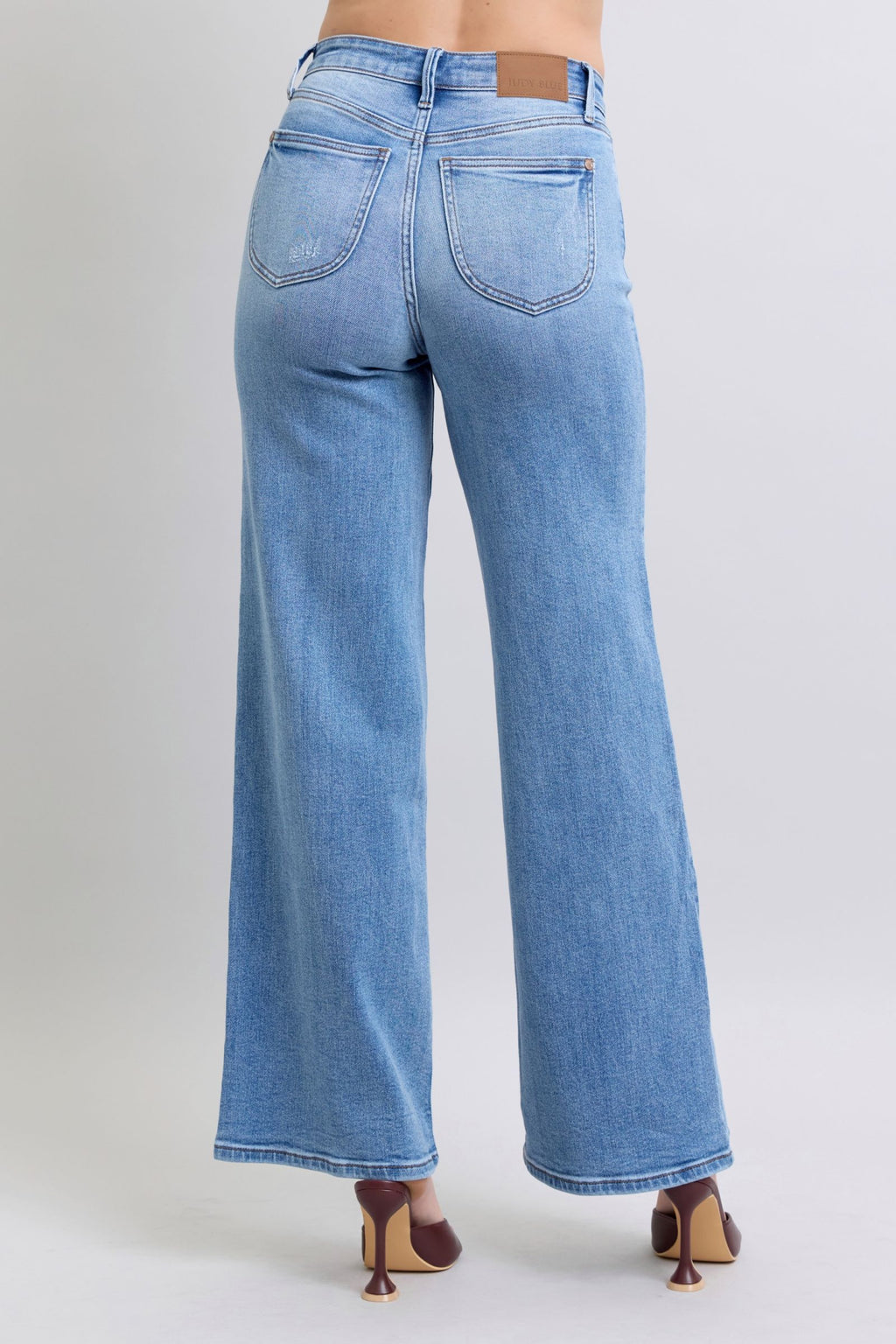 Judy Blue Full Size Wide Leg Jeans with Pockets | Sleekdenim.com