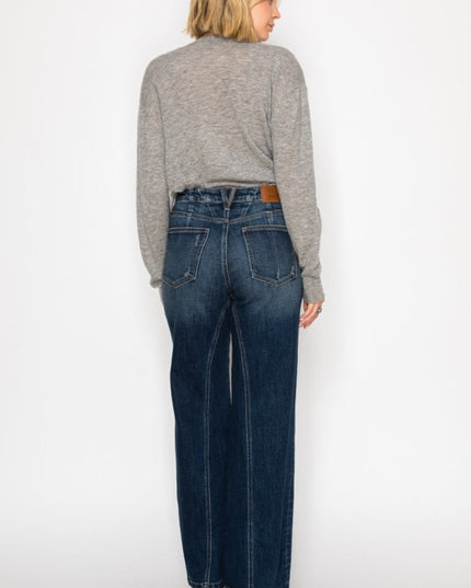 HYBRID STRETCH RIPPED RELAXED FLARE JEANS - Sleekdenim.com