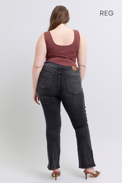 Judy Blue High Waist Tummy Control Black Bootcut Denim Jeans 88787 – Sleekdenim.com.