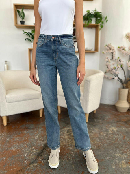 Judy Blue Full Size High Waist Straight Jeans | Sleekdenim.com