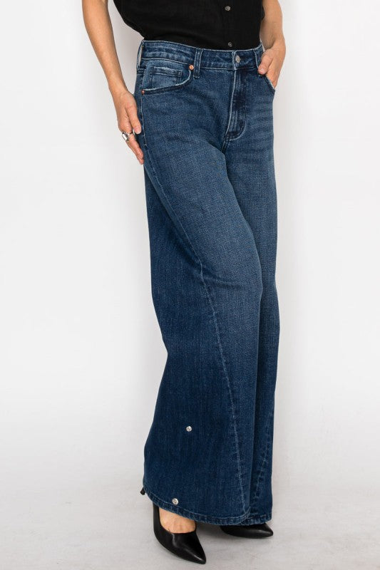 AT2108WDD - High Rise A-Wide Jeans - Sleekdenim.com