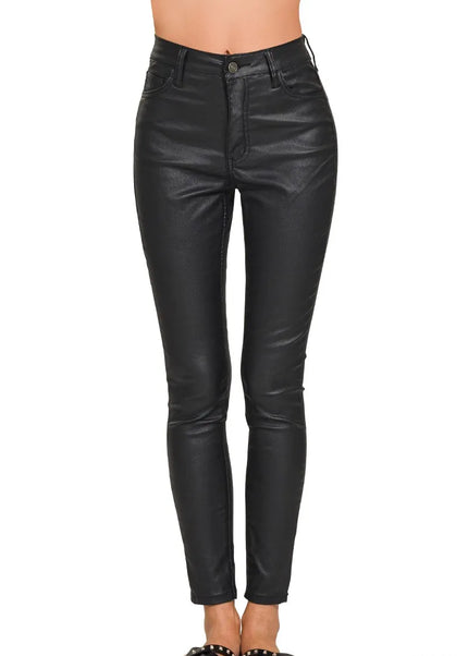 Zenana Faux Leather Stretch Skinny Pants - Sleekdenim.com