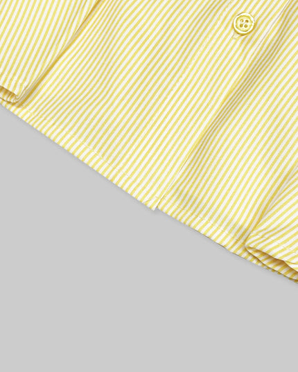 Striped Puff Sleeve Button-Up Shirt - Sleekdenim.com