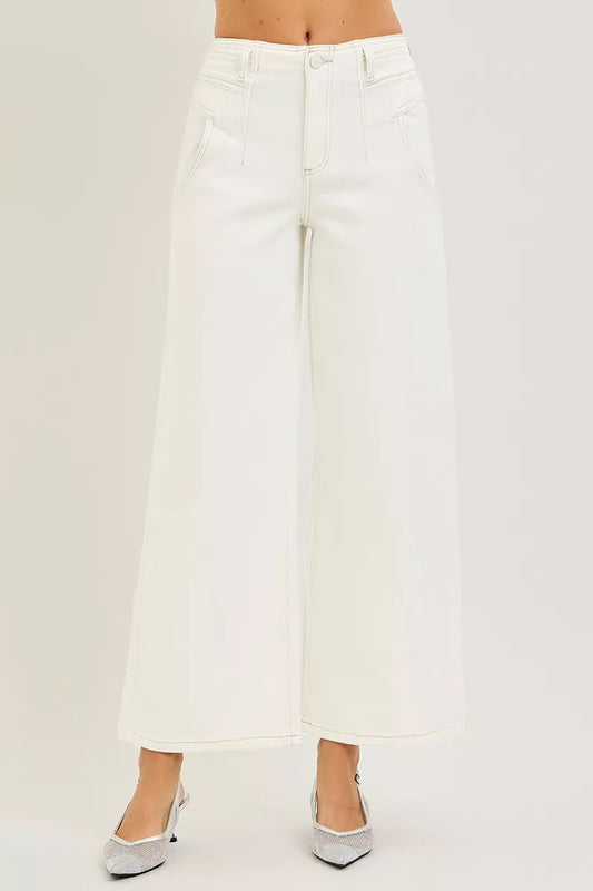 RISEN High Rise Ankle Length Wide Leg Pants PWA21292