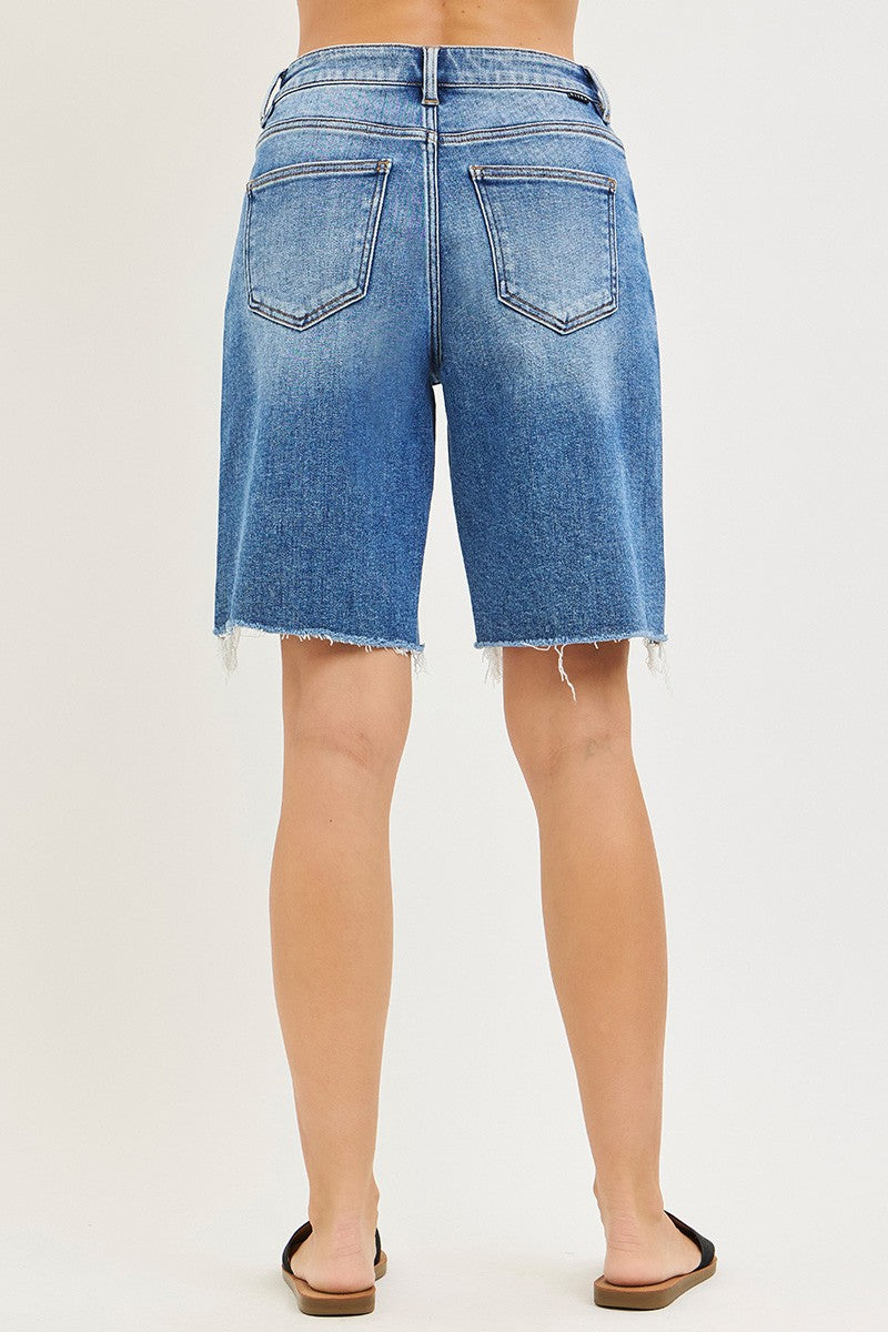 RISEN Tummy Control Mid Rise Slouchy Bermuda Shorts #RDS6345