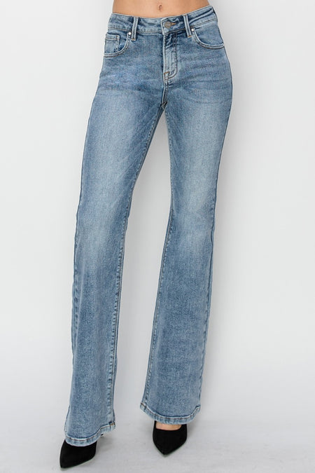 RISEN Full Size Mid Rise Bootcut Jeans | Sleekdenim.com