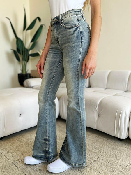 Judy Blue Full Size Mid Rise Flare Jeans | Sleekdenim.com