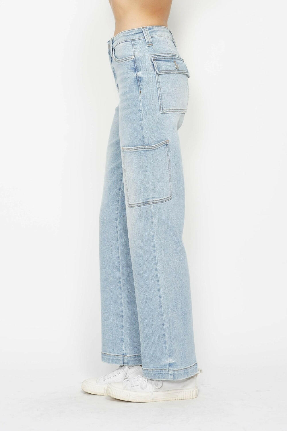 Judy Blue Full Size High Waist Straight Cargo Jeans | Sleekdenim.com