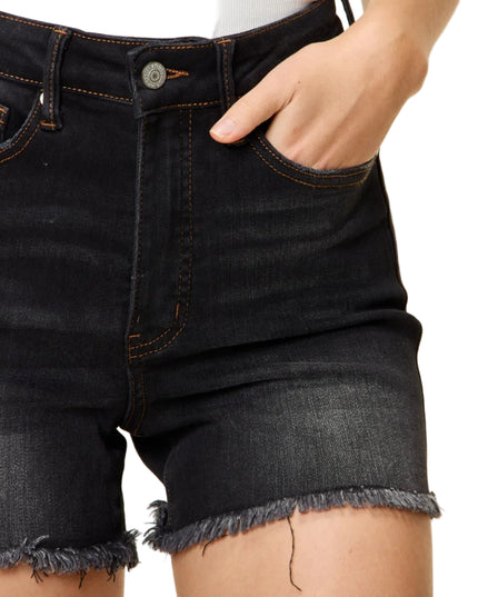Judy Blue Full Size Tummy Control Fray Hem Shorts - Sleekdenim.com