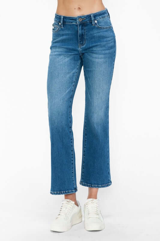 bytos Full Size Cat's Whiskers Mid Rise Ankle Jeans