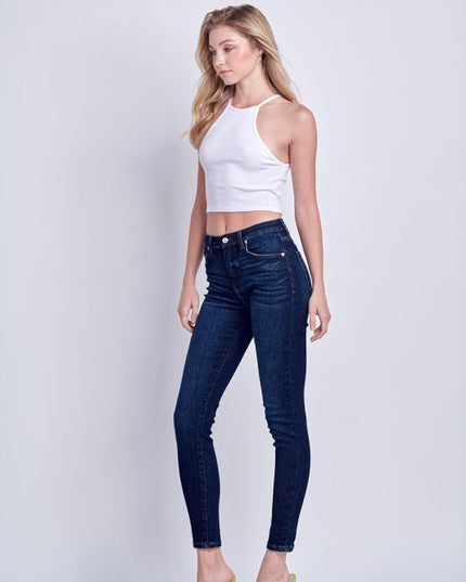 AT1041HSKD High Rise Skinny Jeans - Sleekdenim.com