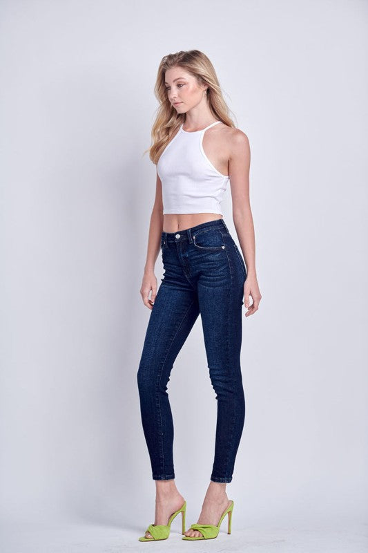 AT1041HSKD High Rise Skinny Jeans - Sleekdenim.com