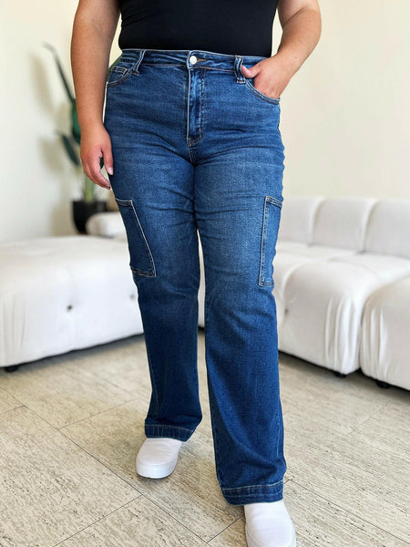 Judy Blue Full Size High Waist Cargo Jeans | Sleekdenim.com