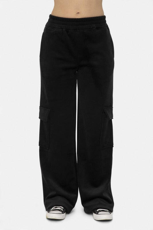 Mono B Elastic Waist Corduroy Cargo Pants.